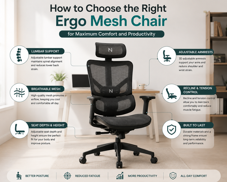 How to Choose the Right Ergo Mesh Chair for Maximum Comfort and Productivity